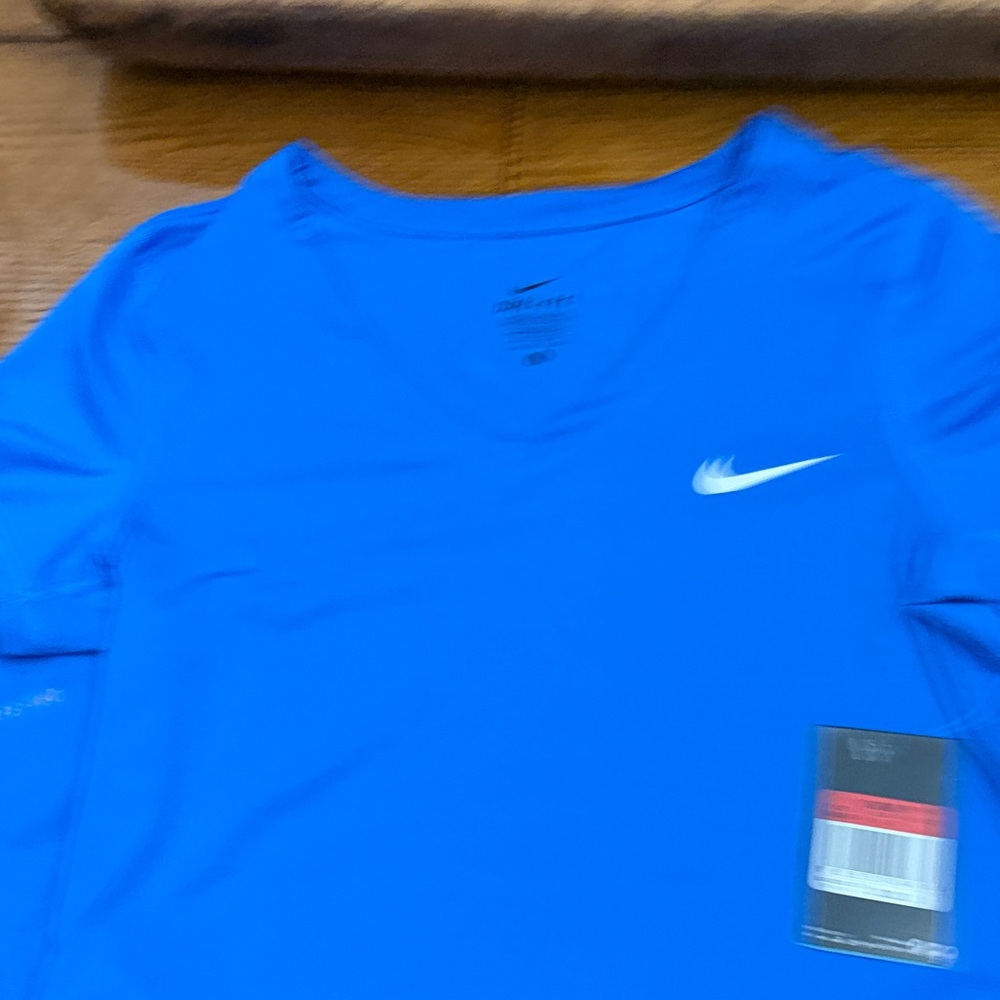 Nike Dri-FIT V-Neck Tops — Blue & Gray - Picture 4 of 5